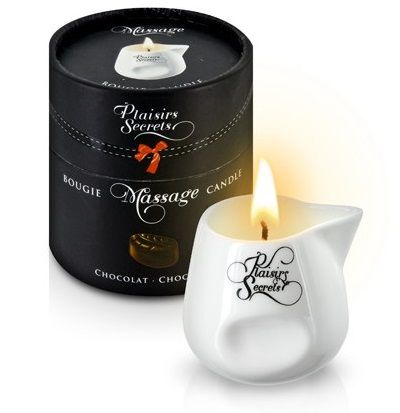Массажная свеча с ароматом шоколада Bougie de Massage Gourmande Chocolat - 80 мл. - Plaisir Secret - купить с доставкой в Раменском