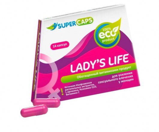 Возбуждающие капсулы Ladys Life - 14 капсул (0,35 гр.) - SuperCaps - купить с доставкой в Раменском