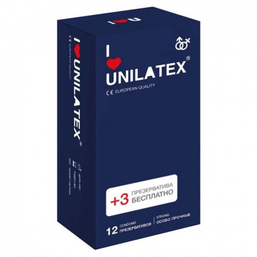 Ультрапрочные презервативы Unilatex Extra Strong - 12 шт. + 3 шт. в подарок - Unilatex - купить с доставкой в Раменском