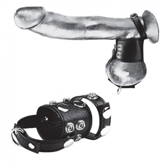 Утяжка на пенис и мошонку Cock Ring With 1.5  Ball Stretcher And Optional Weight Ring - BlueLine - купить с доставкой в Раменском