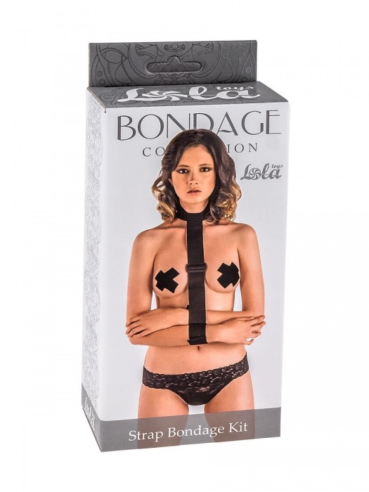 Ошейник с длинной лентой и наручниками Strap Bondage Kit One Size - Lola Games - купить с доставкой в Раменском