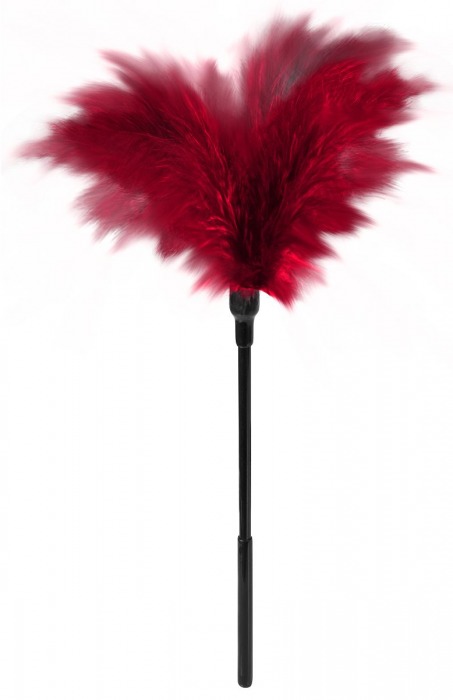 Пластиковая метелочка с красными пёрышками Small Feather Tickler - 32 см. - Blush Novelties - купить с доставкой в Раменском