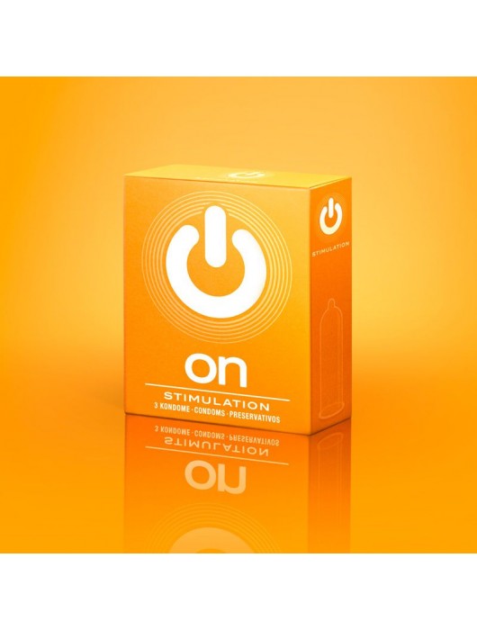 Презервативы ON) Stimulation с точками - 3 шт. - ON) - купить с доставкой в Раменском