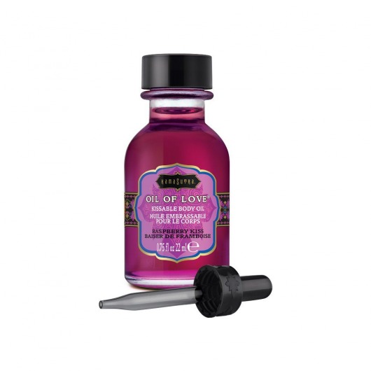 Масло для ласк с ароматом малины Oil of Love Raspberry Kiss - 22 мл. - Kama Sutra - купить с доставкой в Раменском