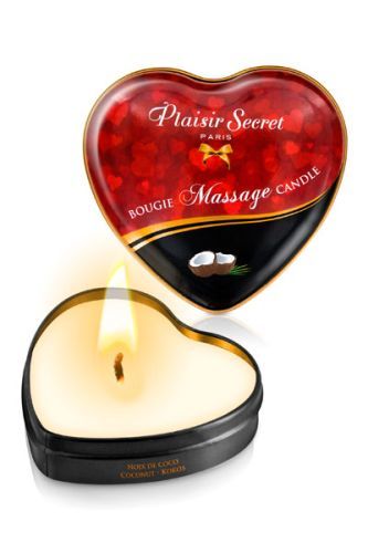 Массажная свеча с ароматом кокоса Bougie Massage Candle - 35 мл. - Plaisir Secret - купить с доставкой в Раменском