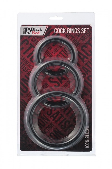 Набор из 3 чёрных эрекционных колец - ToyFa - в Раменском купить с доставкой