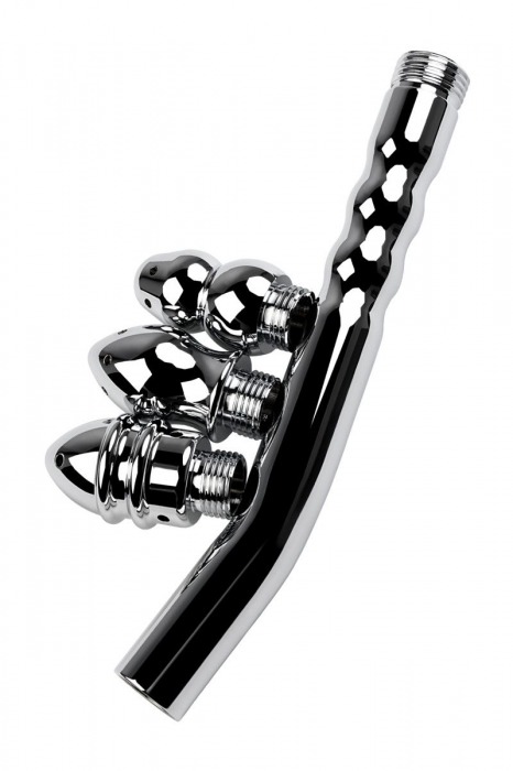 Металлический анальный душ с тремя насадками - ToyFa - купить с доставкой в Раменском