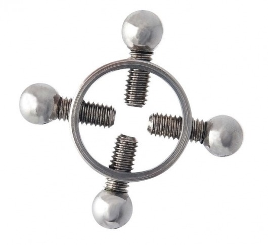 Серебристые зажимы для сосков на винтах - ToyFa - купить с доставкой в Раменском