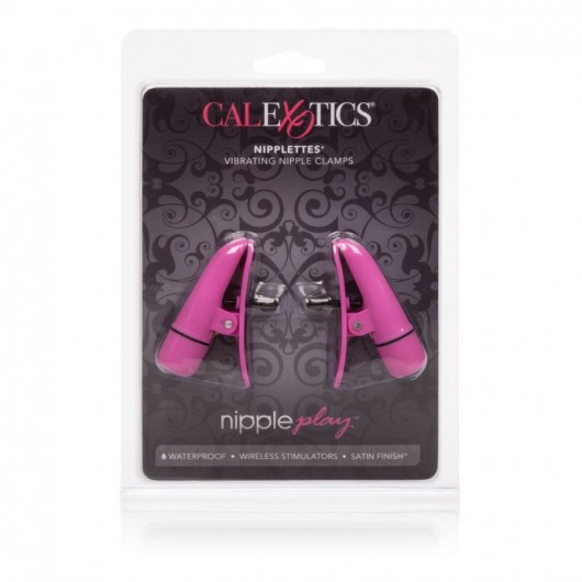 Розовые зажимы на соски с вибрацией Nipple Play Nipplettes - California Exotic Novelties - купить с доставкой в Раменском