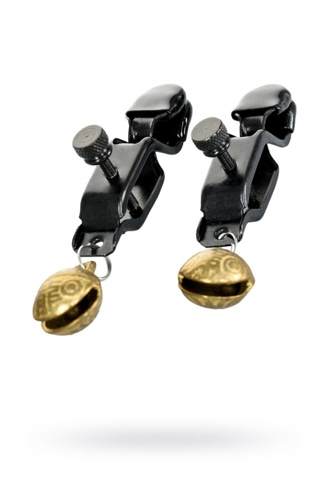 Черно-золотистые зажимы для сосков TOYFA Theatre - ToyFa - купить с доставкой в Раменском
