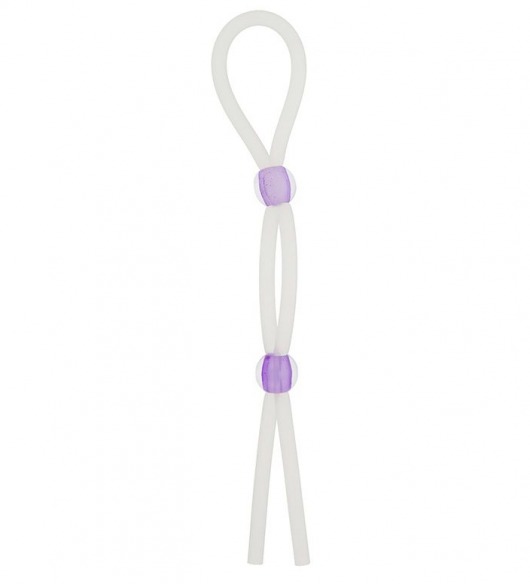 Прозрачное эрекционное кольцо-лассо SILICONE LASSO COCK RING DUAL BEADS - NMC - в Раменском купить с доставкой