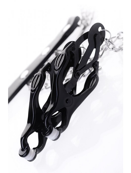 Черно-серебристые зажимы для сосков с кольцом для пениса TOYFA Metal - ToyFa - купить с доставкой в Раменском